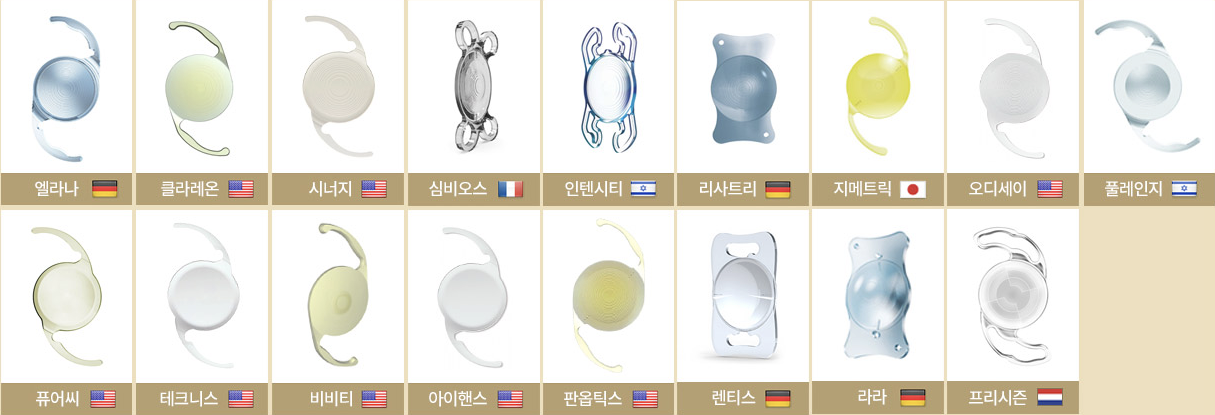 다초점 인공수정체 종류